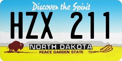 ND license plate HZX211