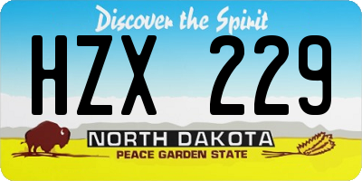ND license plate HZX229