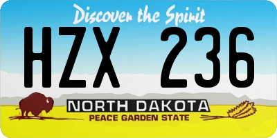 ND license plate HZX236