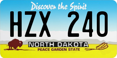ND license plate HZX240