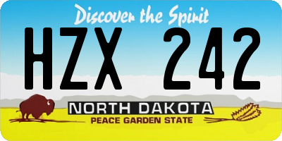 ND license plate HZX242
