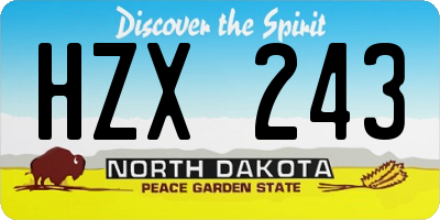ND license plate HZX243
