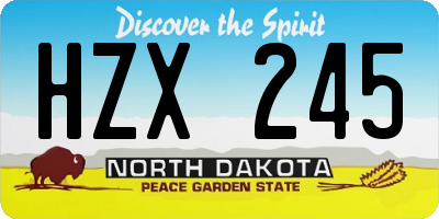ND license plate HZX245