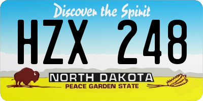 ND license plate HZX248