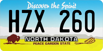 ND license plate HZX260