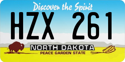 ND license plate HZX261