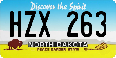 ND license plate HZX263
