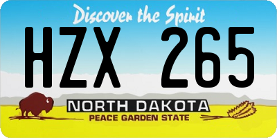 ND license plate HZX265