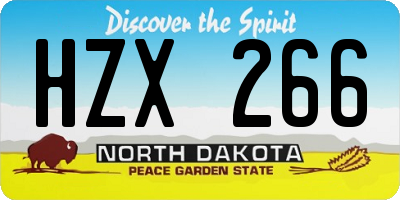 ND license plate HZX266