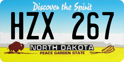 ND license plate HZX267