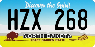 ND license plate HZX268