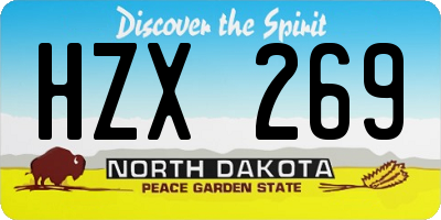 ND license plate HZX269