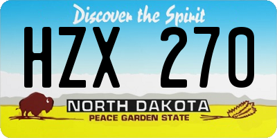 ND license plate HZX270