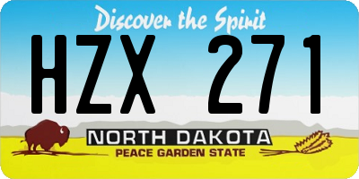ND license plate HZX271