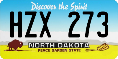 ND license plate HZX273