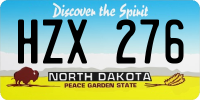 ND license plate HZX276