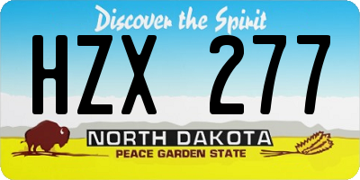 ND license plate HZX277