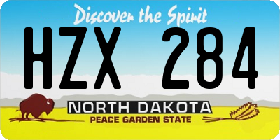 ND license plate HZX284
