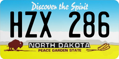 ND license plate HZX286