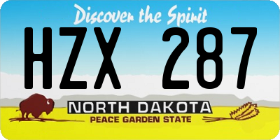 ND license plate HZX287