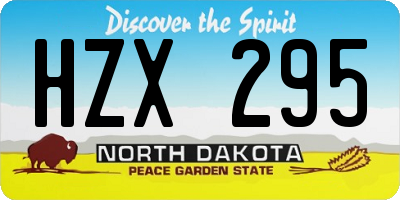 ND license plate HZX295