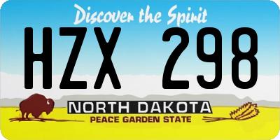 ND license plate HZX298
