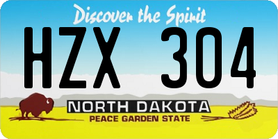 ND license plate HZX304