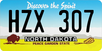 ND license plate HZX307