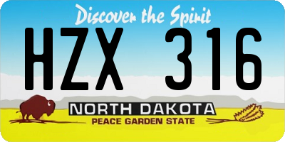 ND license plate HZX316