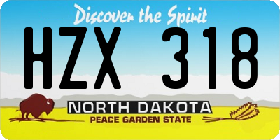 ND license plate HZX318