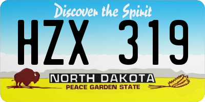 ND license plate HZX319