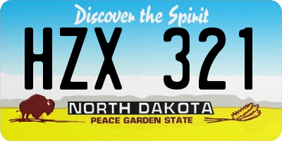 ND license plate HZX321
