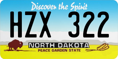 ND license plate HZX322
