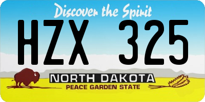 ND license plate HZX325