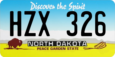 ND license plate HZX326
