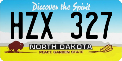 ND license plate HZX327