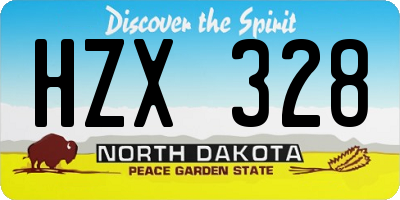 ND license plate HZX328