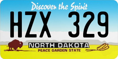 ND license plate HZX329