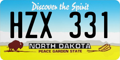 ND license plate HZX331