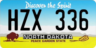 ND license plate HZX336