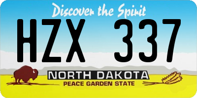ND license plate HZX337