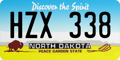 ND license plate HZX338