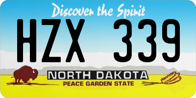 ND license plate HZX339