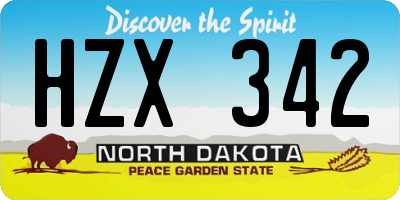 ND license plate HZX342
