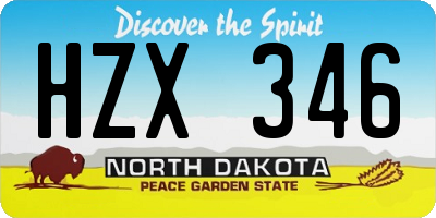 ND license plate HZX346