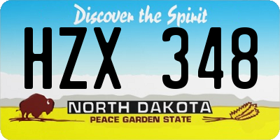 ND license plate HZX348