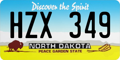 ND license plate HZX349