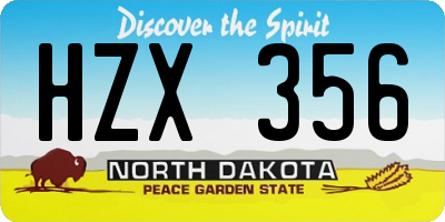 ND license plate HZX356