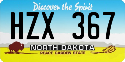 ND license plate HZX367
