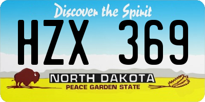 ND license plate HZX369